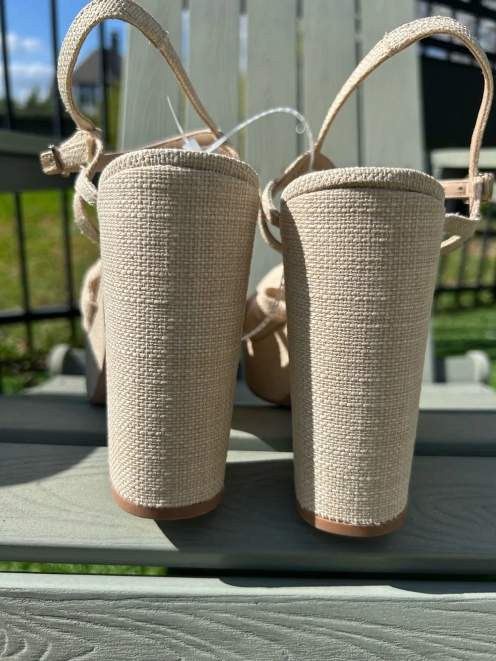 Antonio Melani Linen Knot Knotted Platform Ankle Strap Sandals Shoes Women’s 9.5 - Picture 6 of 13